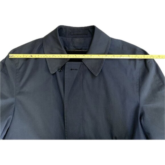 Vintage London Fog Men Dark Gray Trench Coat 38 Short Removable Fur Lining USA - Picture 11 of 15